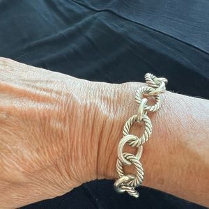 David Yurman Sterling silver oval link bracelet